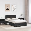 vidaXL Bed Frame with Headboard Black 120 x 190 cm Engineered Wood