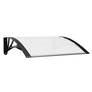 vidaXL Door Canopy Black and Transparent 80x75 cm Polycarbonate