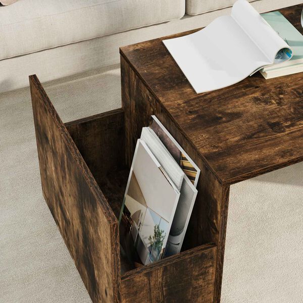 vidaXL Coffee Table Smoked Oak 90 x 45 x 35 cm Engineered Wood