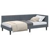 vidaXL Corner Bed Frame with Headboard Dark Grey 90 cm x 190 cm Velvet