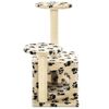 vidaXL Cat Tree with Sisal Scratching Posts 60 cm Beige Paw Prints