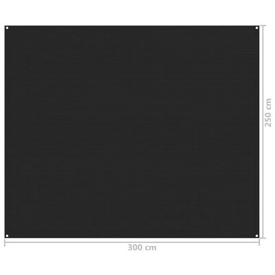 vidaXL Tent Carpet 250x300 cm Black