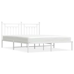 vidaXL Metal Bed Frame without Mattress with Headboard White 180x200cm