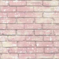 Noordwand Wallpaper Urban Friends & Coffee Bricks Pink and White