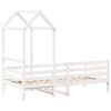 vidaXL Day Bed with Roof without Mattress White 90x200 cm Solid Wood