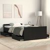 vidaXL Bed Frame with Headboard Black oak 90 x 200 cm Engineered wood