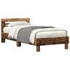 vidaXL Bed Frame with LED Old Wood 75 x 190 cm Engineered Wood