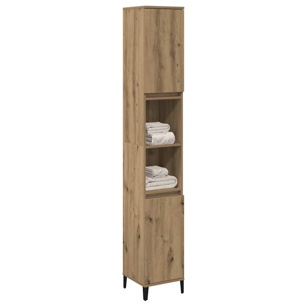 vidaXL Bathroom Cabinet Artisan Oak 30x30x190 cm Engineered Wood