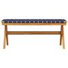 vidaXL Garden Bench Dark Blue Solid Wood Acacia and Fabric