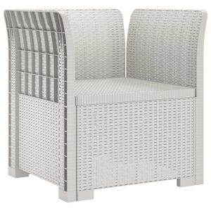 vidaXL 1-Seater Armchair Rattan Look PP White