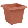 vidaXL Square Flower Pot 6 pcs Brick Red 16 x 16 x 14 cm Plastic