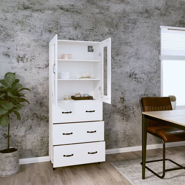 vidaXL Highboard White 69.5x34x180 cm Engineered Wood