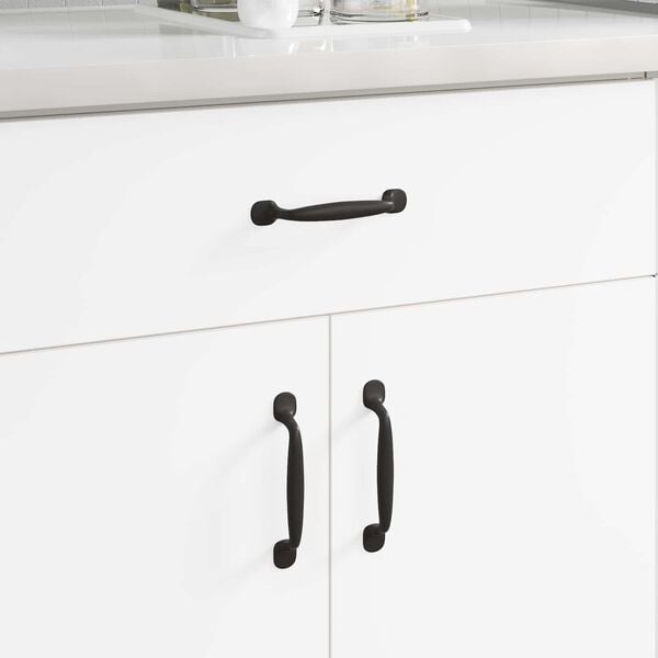 vidaXL Furniture Handle 12 pcs Black 130 x 19.4 x 22.3 mm Aluminium