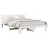 vidaXL Bed Frame with Headboard White 140 x 200 cm Solid Pine Wood