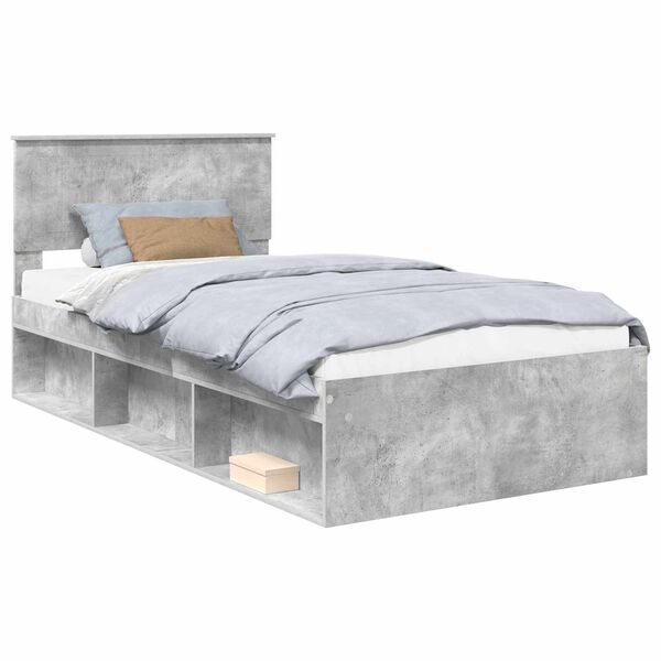 vidaXL Bed Frame Concerte Grey 100 x 200 cm Solid Pine Wood