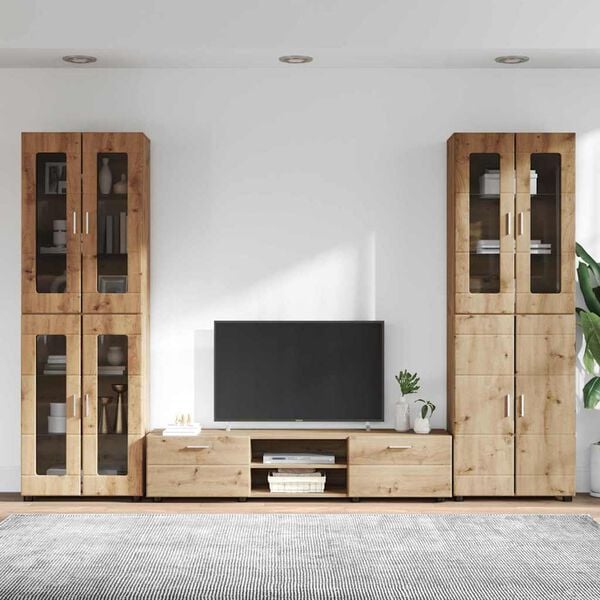 vidaXL TV Cabinet Set with Drawer FLORIN Artisan Oak Engineered Wood
