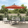 vidaXL Cantilever Garden Parasol with LED Lights and Steel Pole Terracotta