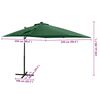 vidaXL Cantilever Garden Parasol with Pole and LED Lights Green 250 cm