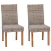 vidaXL Dining Chair GENDT 2 pcs Solid Mahogany Wood Kubu Grey