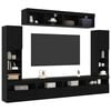vidaXL TV Cabinet Set Wall-mounted 6 pcs Black oak Engineered wood