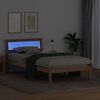 vidaXL Bed Frame with Headboard Brown 90 x 200 cm Solid Pine Wood