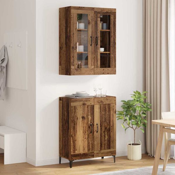 vidaXL Highboard Old Wood 69.5 x 34 x 180 cm Engineered Wood