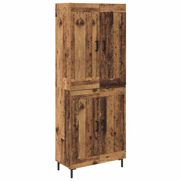 vidaXL Highboard 2 pcs Old Wood Engineered Wood