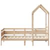 vidaXL Day Bed with Roof without Mattress 90x190 cm Single Solid Wood