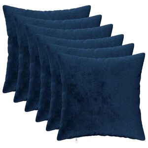 vidaXL Cushion with Pillow HEERLEN 6 pcs Navy Blue Flannel