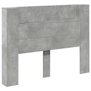 vidaXL Headboard Cabinet with LED Concrete 140 x 16.5 x 103.5 cm