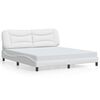 vidaXL Bed Frame with LED without Mattress "Hvar" White 180x200 cm