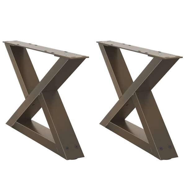 vidaXL Coffee Table Legs 2 pcs Natural Steel 60x(30-31.3) cm Steel