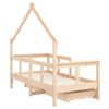 vidaXL Kids Bed Frame with Drawers 70x140 cm Solid Wood Pine