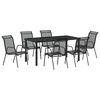 vidaXL Garden Dining Set 7 pcs Black Powder-Coated Steel