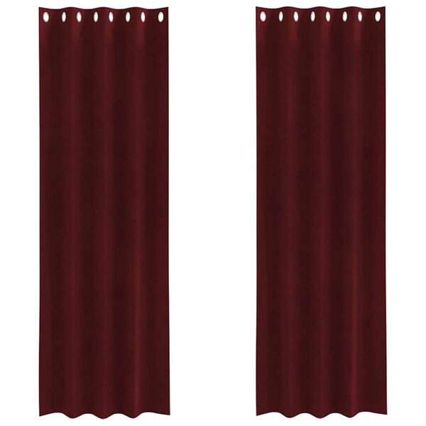 vidaXL Blackout Curtains 2 pcs Wine Red 140 x 225 cm Velvet