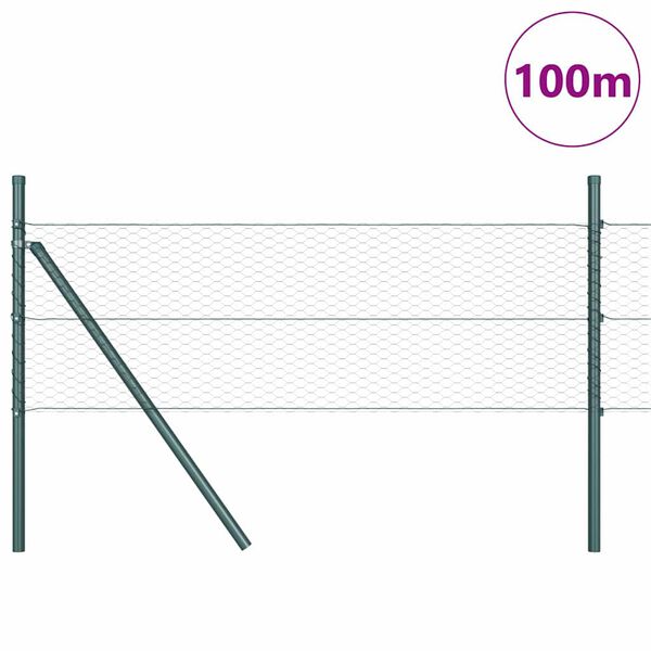 vidaXL Fence Post Grey 100 x 0.8 m (25 mm mesh) Steel and PVC