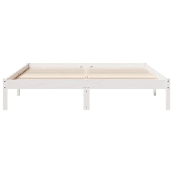 vidaXL Extra Long Bed Frame without Mattress White 140x220 cm Solid Wood Pine