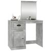 vidaXL Dressing Table with Mirror Concrete Grey 90x50x132.5 cm Engineered Wood