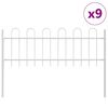 vidaXL Garden Fence 9 pcs White 15.3 x 0.6 m Powder-coated Steel