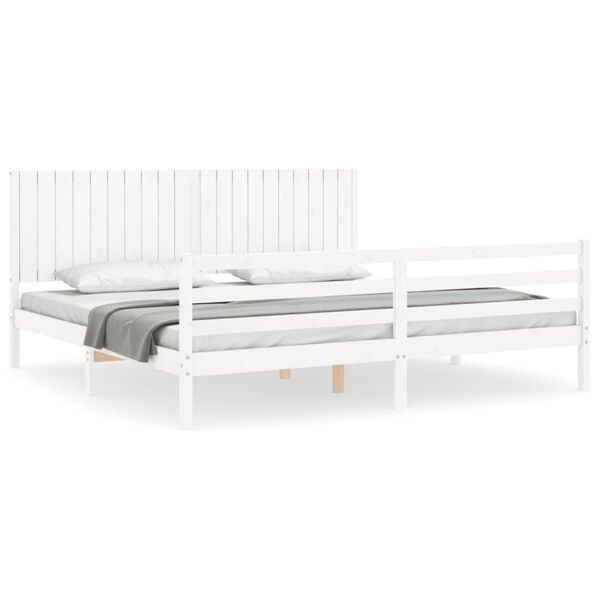 vidaXL Bed Frame without Mattress White 200x200 cm Solid Wood