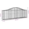 vidaXL Arched Gabion Baskets 18 pcs 200x30x60/80 cm Galvanised Iron
