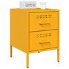 vidaXL Bedside Cabinet Mustard Yellow 36x39x50.5 cm Steel