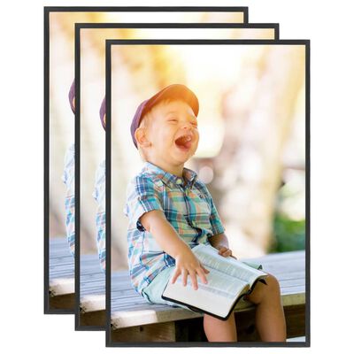 vidaXL Photo Frames Collage 3pcs for Wall or Table Black 59.4x84cm MDF