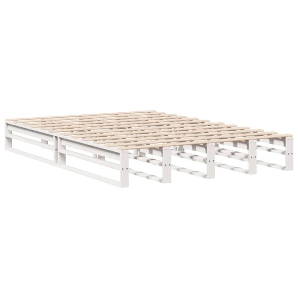vidaXL Bed Frame without Mattress White 140x200 cm Solid Wood Pine