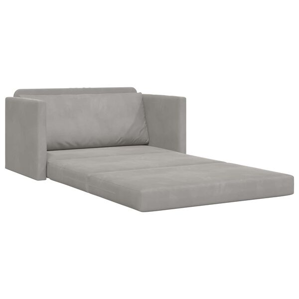 vidaXL Folding Sofa Bed Light Grey 124 x 71 x 78 cm Velvet