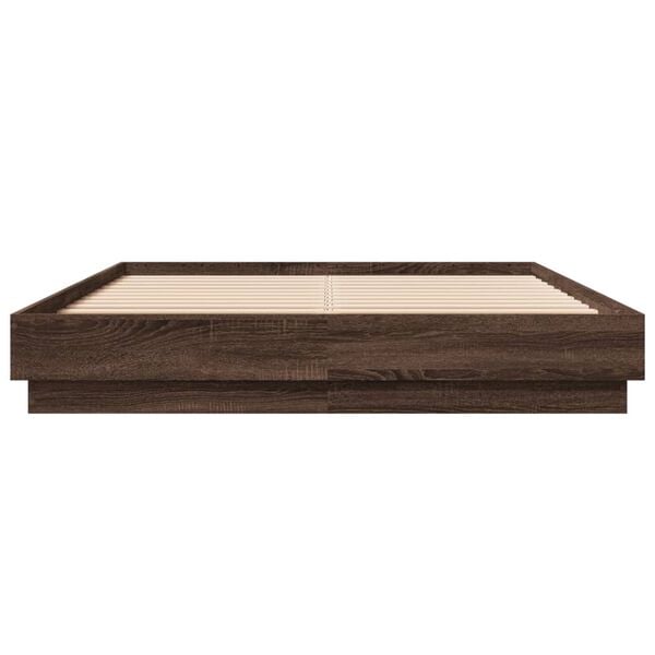vidaXL Bed Frame without Mattress Brown Oak 140x200 cm
