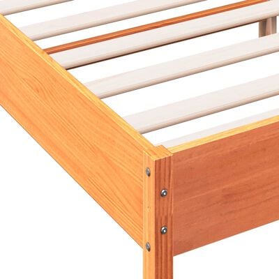 vidaXL Bed Frame with Headboard Wax Brown 180x200 cm Super King Solid Wood Pine