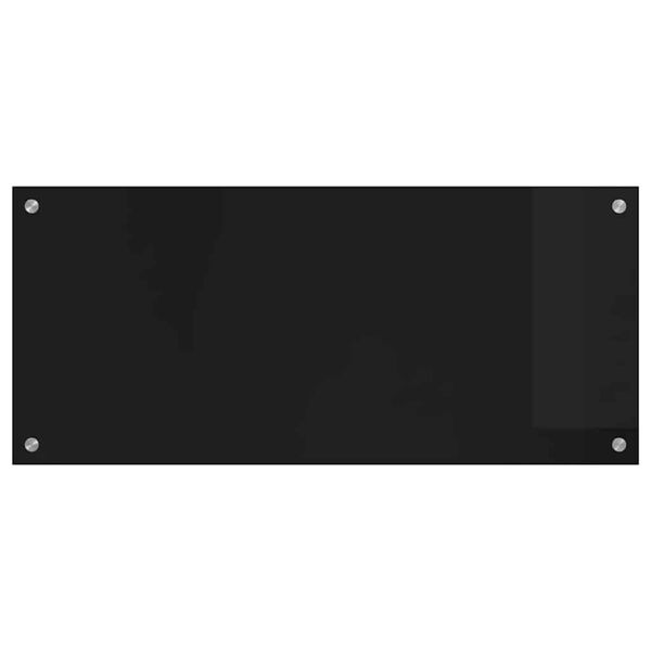 vidaXL Kitchen Backsplash Black 90 x 40 cm Tempered Glass