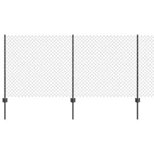 vidaXL Chain Link Fence with Post 25 x 1 m (W x H) PVC-Coated Steel