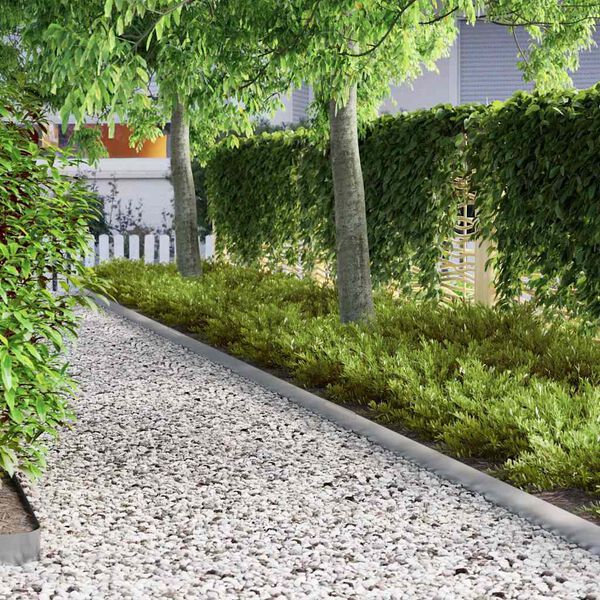 vidaXL Lawn Edging 4 pcs Silver 450 x 0.05 x 10 cm Galvanised Steel